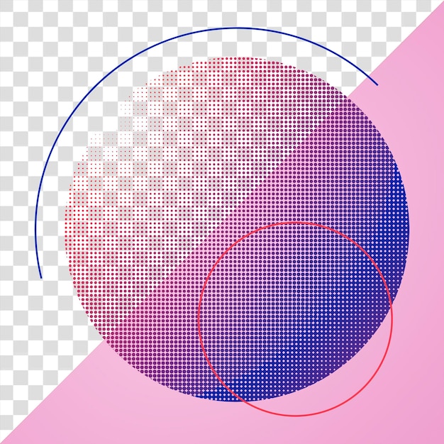 Png Kleurige halftone abstracte cirkel element doorzichtige achtergrond