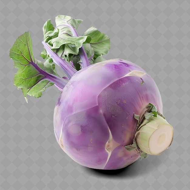 PSD png kohlrabi cruciferous vegetable round shape characterized by isolated fresh vegetables