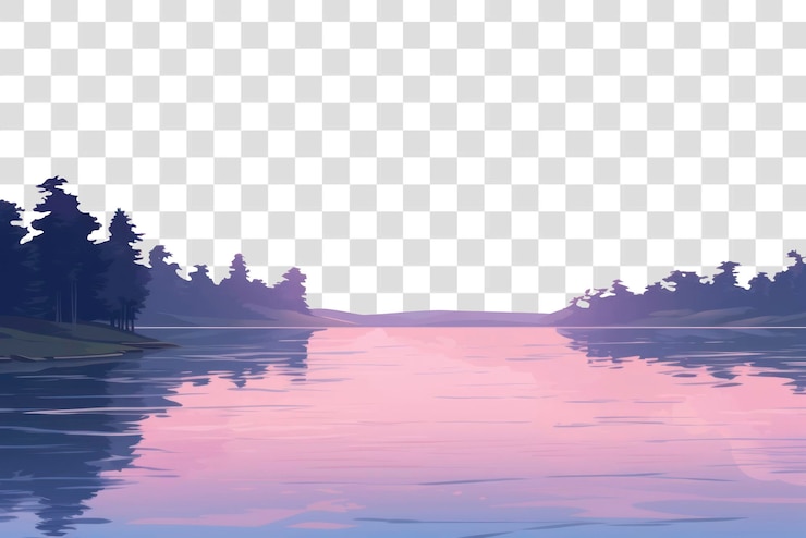 PSD png 호수 풍경 야외 자연 인공지능 생성 이미지 rawpixel