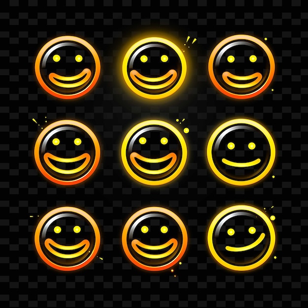 PSD png laughing face icon emoji met joyful hilarious amused en li neon lines y2k shape eye catching