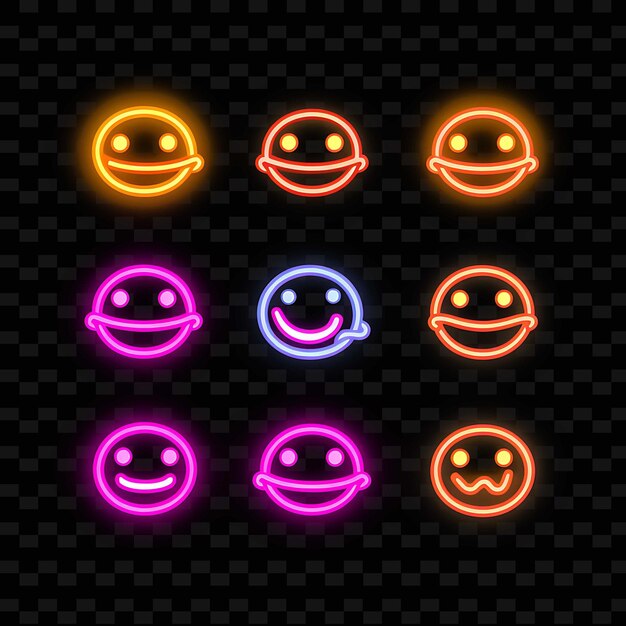 PSD png laughing face icon emoji with joyful hilarious and amused ex neon lines y2k shape eye catching