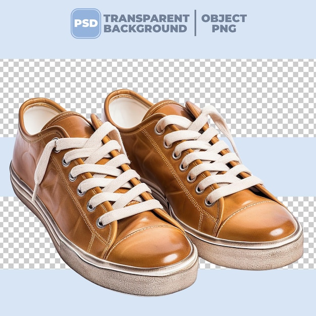 PSD png leather sneakers transparent background psd