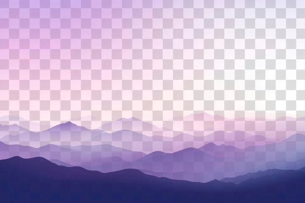 PNG levendige berg zonsondergang illustratie doorzichtige achtergrond