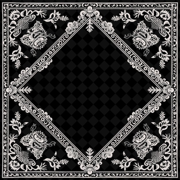 PSD png maleisische volkskunst met songket-patronen en wau bulan voor d outline traditionele frame art