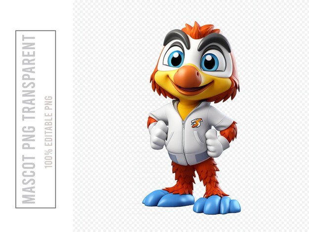 PSD png mascotte personaggio di cartone animato trasparente