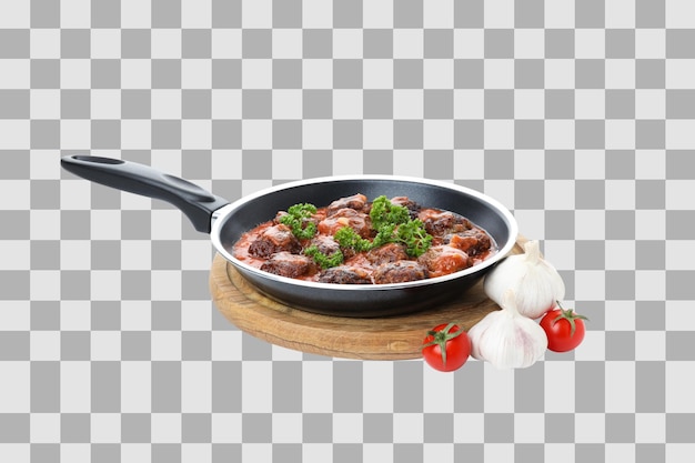 白い背景に隔離されたパンのミートボールのPNG