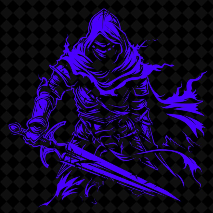 PSD png medieval knight with a flail fierce and battle hardened spin medieval warrior character shape