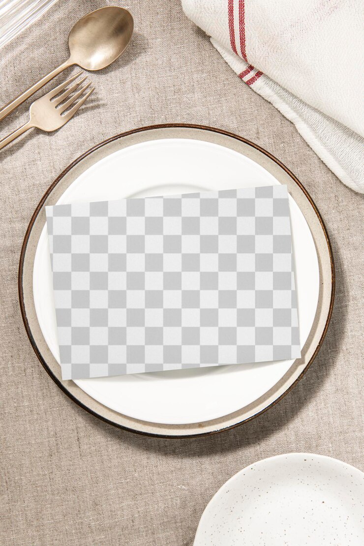 PSD png menu paper mockup in a restaurant