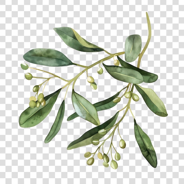 png mistletoe illustration watercolor leaves