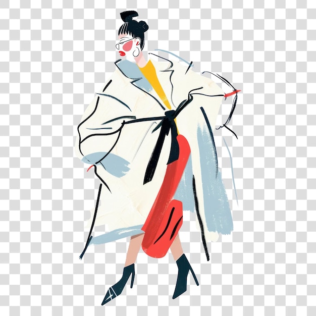 PNG Moda dziewczyna ilustracja odzież kobieta