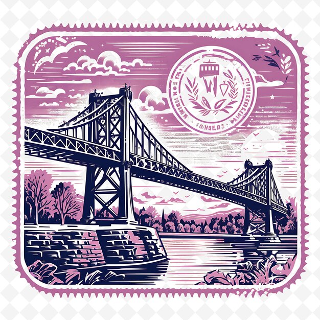 PSD png montreal with monochrome lavender color jacques cartier brid handdrawn watercolor landscapes