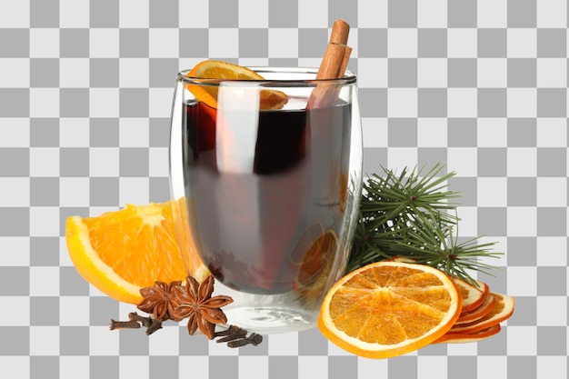 png mulled wine drink isolated on white background