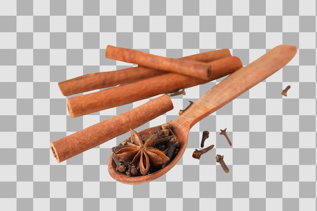 png mulled wine spicy ingredients for drink isolated on white background