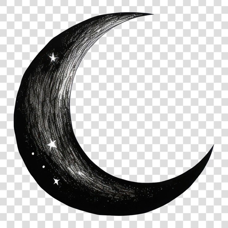 PSD png mystic crescent moon astronomy night white background