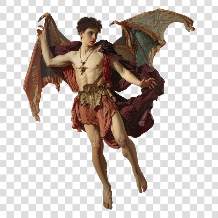 PSD png mythische gevleugelde figuur kunstwerk
