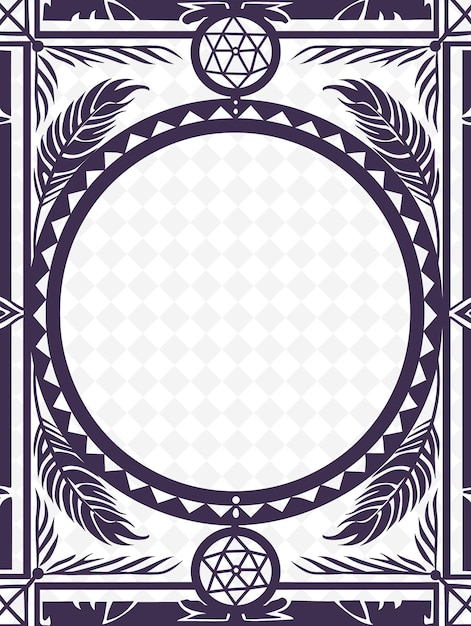 PSD png native american frame art с dreamcatcher и feather deco иллюстрация декоративная рамка