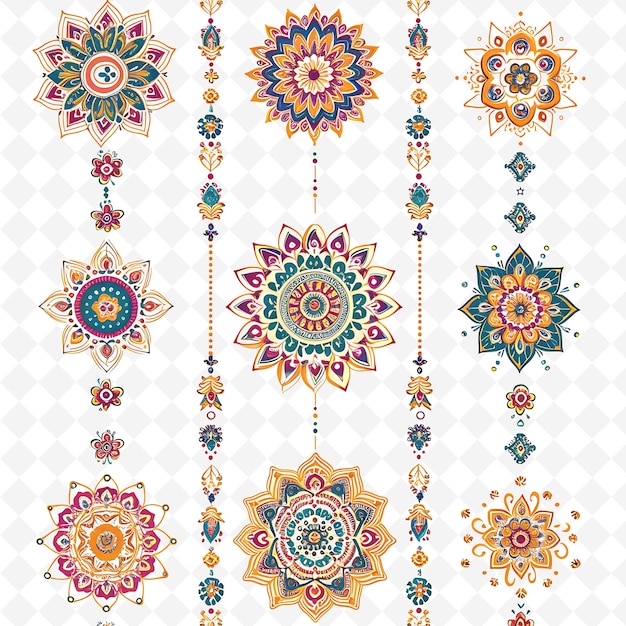 png nature collage frames clean background designs with animal flower and line art elements