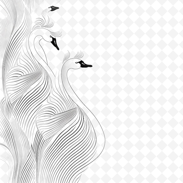 PSD png nature collage frames clean background designs with animal flower and line art elements