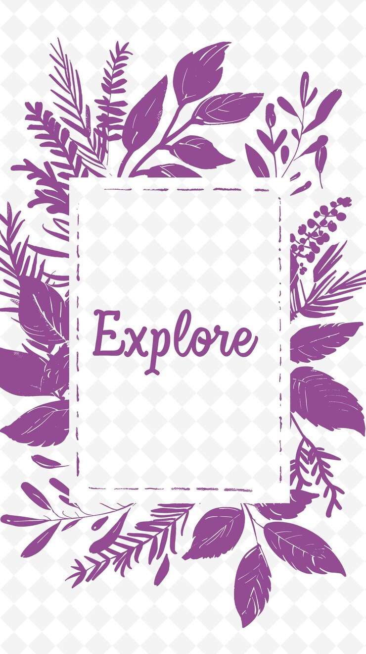 PSD png nature collage frames clean background designs with animal flower and line art elements