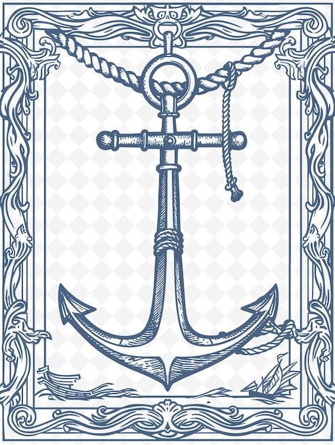 Png Nautical Frame Art With Anchor And Rope Decorations Border F Ilustracja Ramy Art Decorative