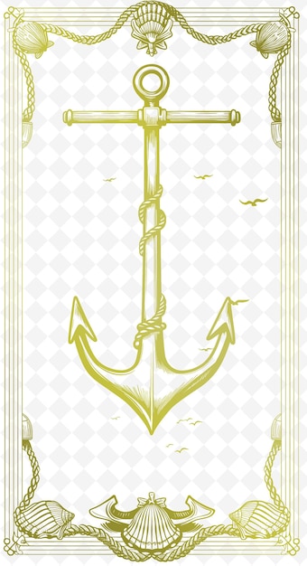 Png Nautical Postcard Design With An Anchor Frame Style Coupled Outline Arts Scribble Decorative