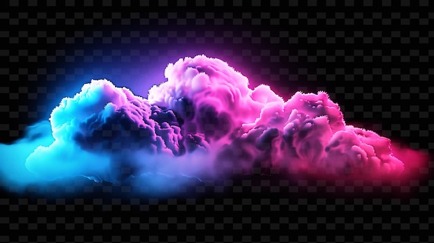 PSD png neon cloud tape decal z wzorami chmur i kolorami neonowymi cl creative neon y2k shape decorativeo