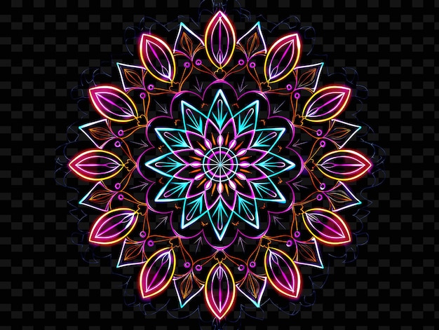 PSD png 네온 칼레도스코프 테이프 디칼 (png neon kaleidoscope tape decal) - 카레도스코피 패턴과 함께 크리에이티브 네온 y2k 모양 장식