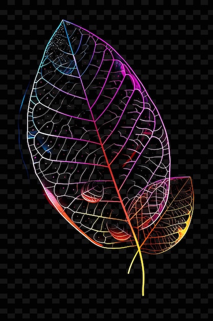 PSD png neon leaf tape decal met bladontwerpen en neonkleuren leaf creative neon y2k shape decorative