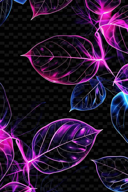 Png neon leaf tape decal con disegni di foglie e colori al neon leaf creative neon y2k shape decorative