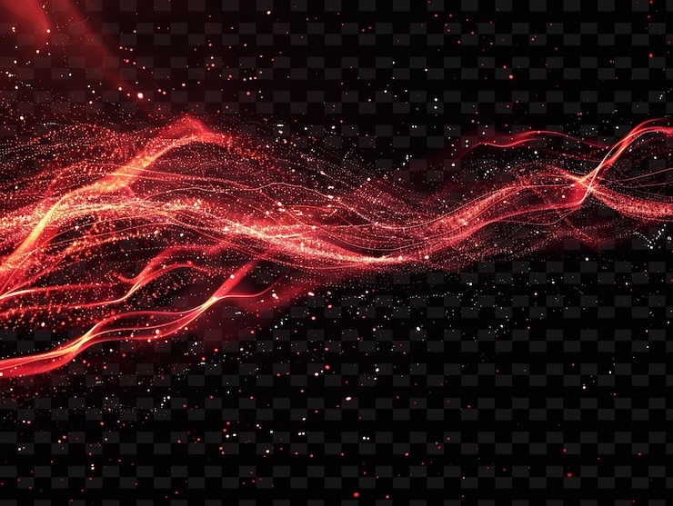 PSD png neon light flares with gas discharge flares and red color fl unique radiant neon light streaks