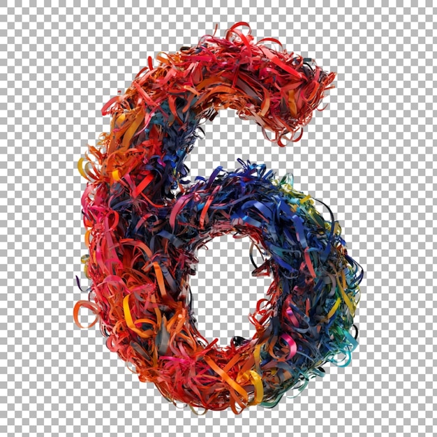 PNG Number 6 in Scribble Style Isolated Against a Transparent Background for Artistic Designs Handcrafted Branding or Playful Typography Applications