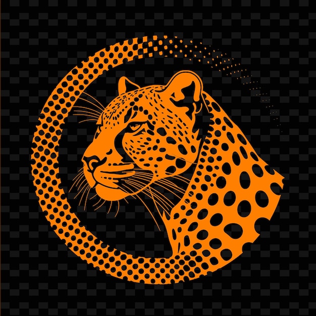 PSD png ocelot rosette spots с образцами ванильных орхидей и минимальными контурами животных и тропических листьев