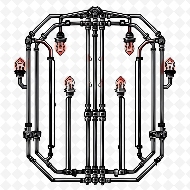 PSD png octagonal gate with industrial wedding decorations gate is d creative abstract art designs