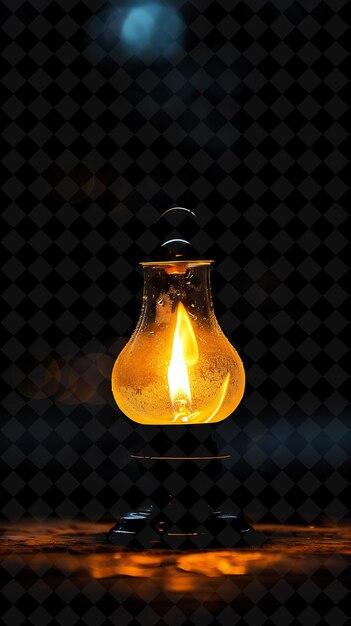 PSD png oil lamp fire met zachte en zachte vlammen die een histori neon texture effect y2k collection creëren