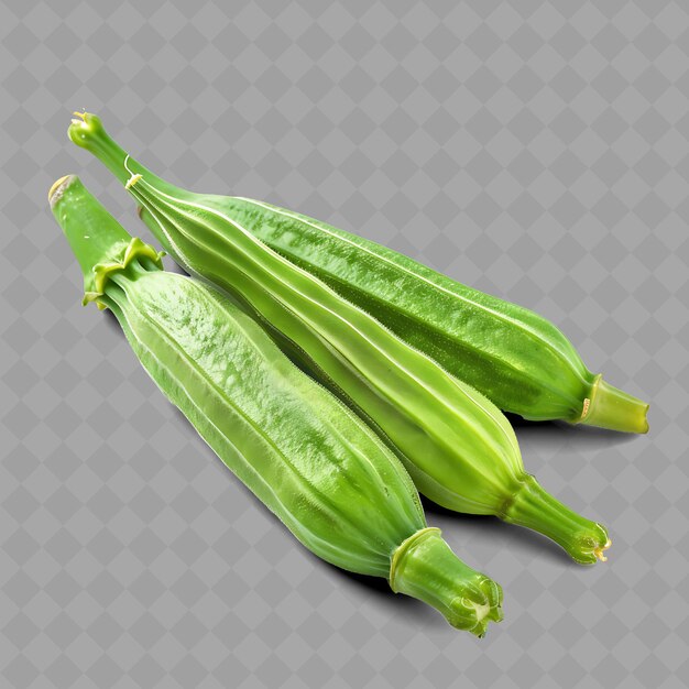 PSD png okra fruit vegetable elongated pods characterized by its gre isolated fresh vegetables