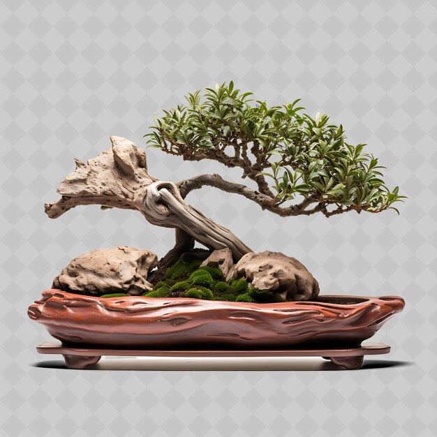 PSD png olive bonsai tree terracotta pot foglie allungate mediterraneo trasparente diversi alberi decorazione