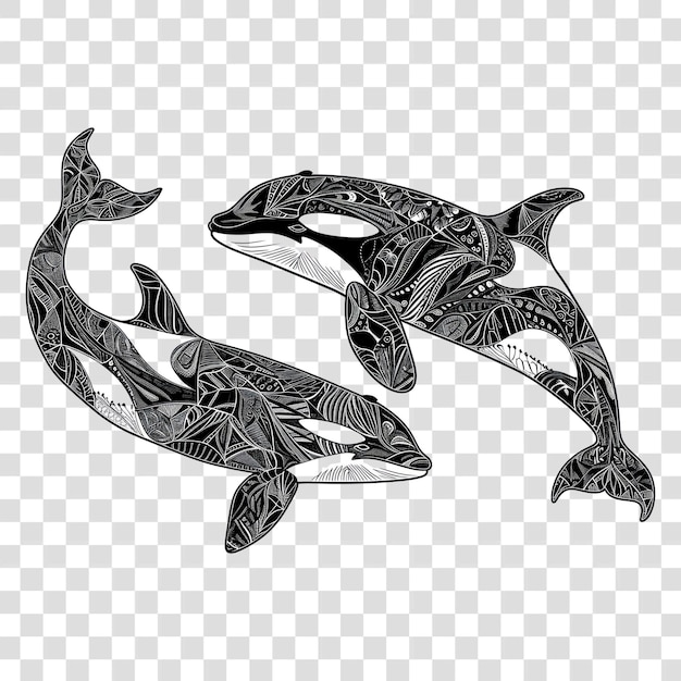 png orca whales drawing animal mammal