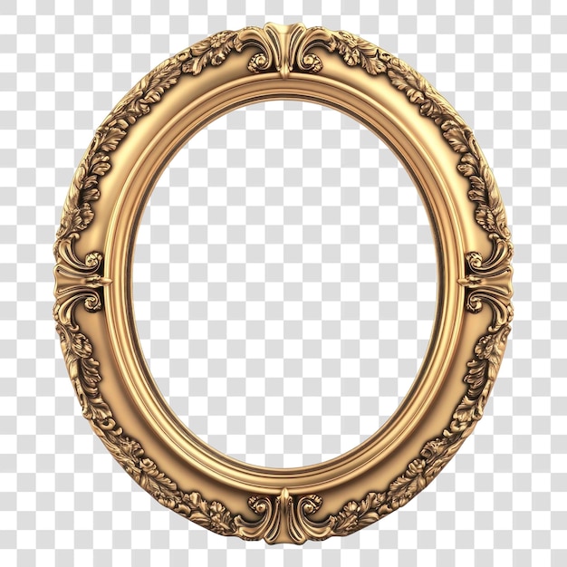 Овальный золотой картинный каркас PNG стиль фотофотографии