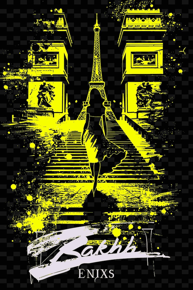 PSD png paris with fashion street scene and haute couture fashion sh illustration citys scene art decor