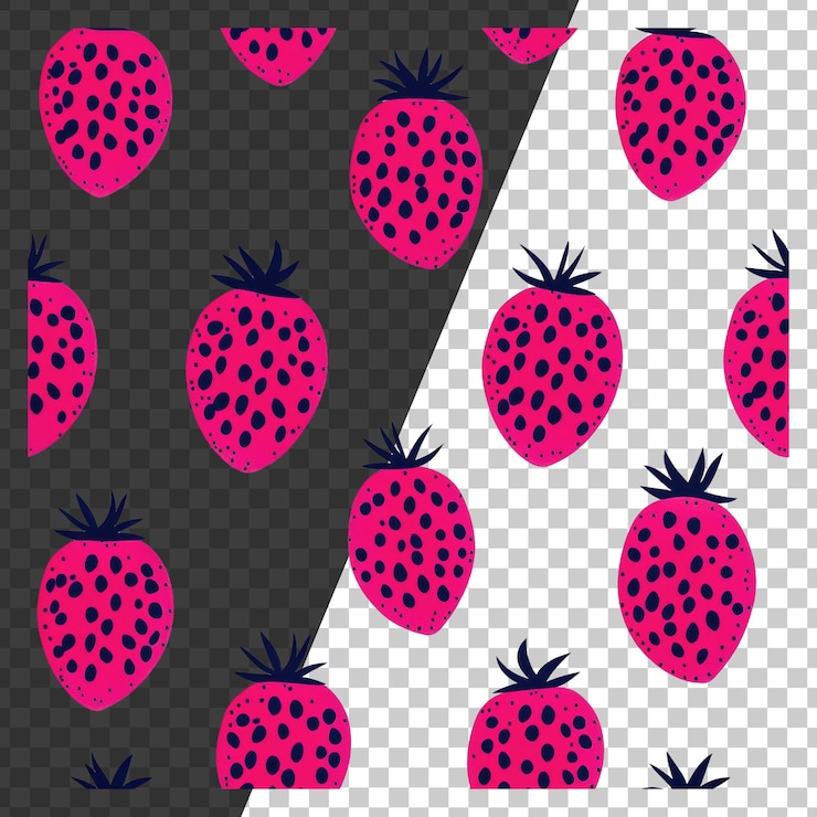 PSD png pink strawberries on white background