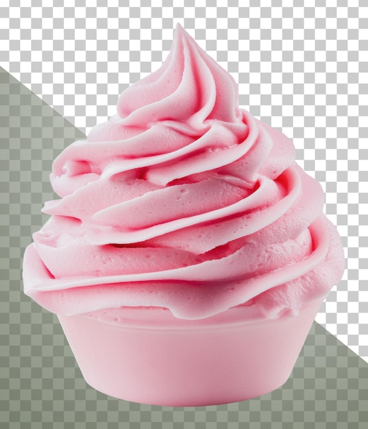 PNG Pink swirl dessert in white cup