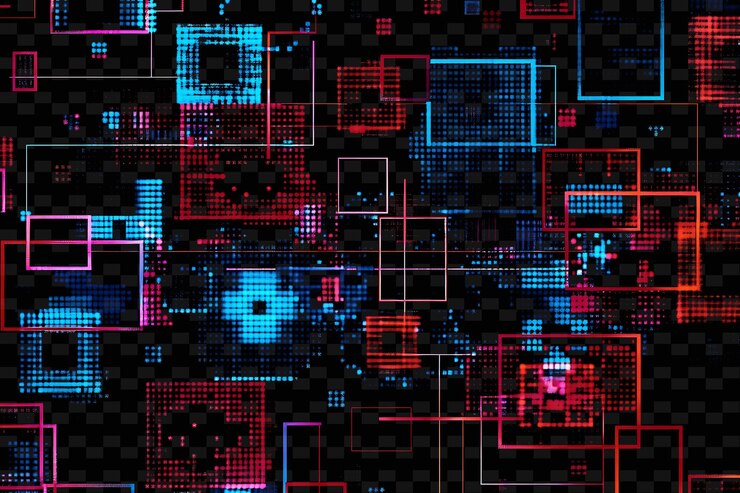 PSD png pixel tape decal with pixelated images and 8 bit designs sq creative neon y2k shape decorativeu