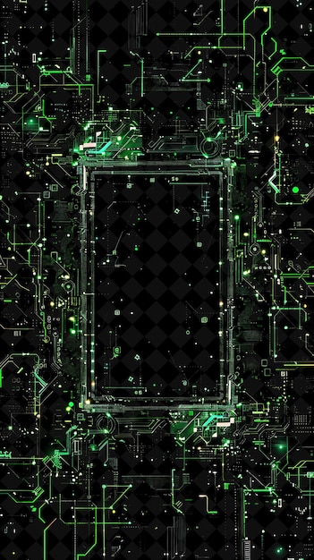 Png Pixelated Matrix Frame With Nem Symbol Retro Computer Graphi Y2K Neon Shape on Dark Background