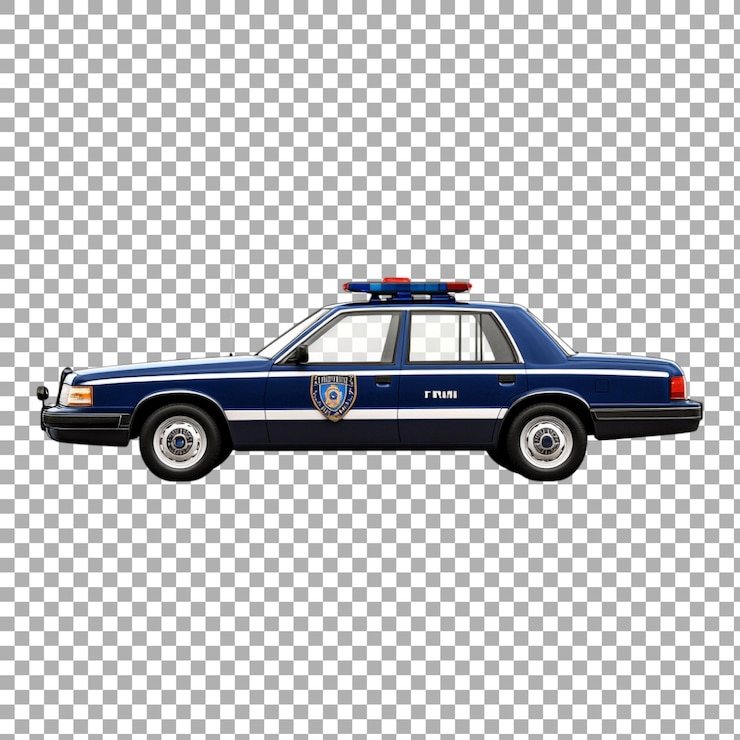 PSD png-politieauto tegen een transparante achtergrond