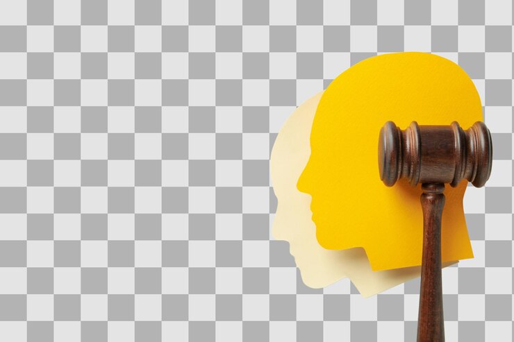 PSD png population day gavel of justice isolated on white background