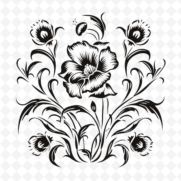 PSD png premium aquarel bloemstempels kunstzinnige ontwerpen voor creatieve projecten clipart en tattoo