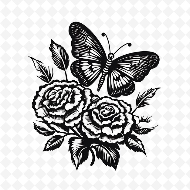 PSD png premium aquarel flower stamps artistic designs for creative projects clipart and tattoo