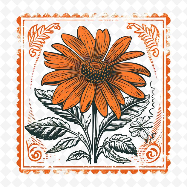 PSD png premium aquarel flower stamps artistic designs for creative projects clipart and tattoo