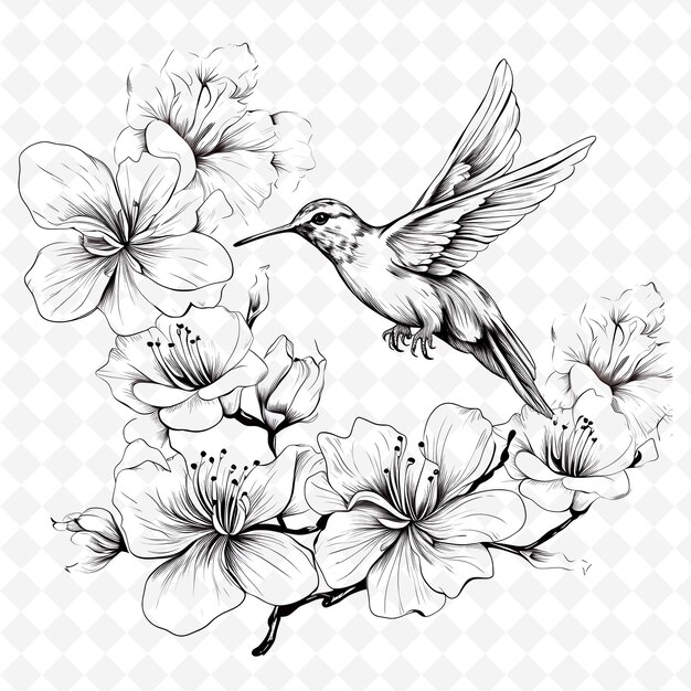 PSD png premium aquarel flower stamps artistic designs for creative projects clipart and tattoo