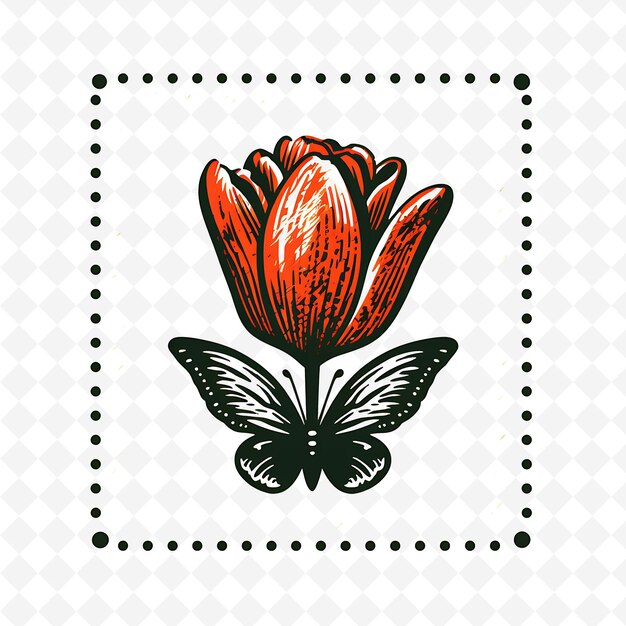 PSD png premium watercolor flower stamps artistic designs for creative projects clipart and tattoo